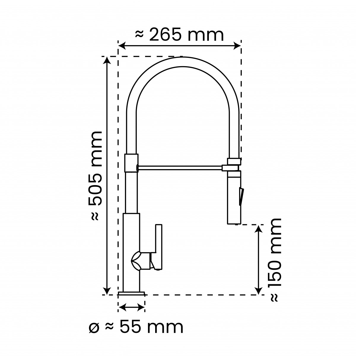 Küchenarmatur K4, Chrom, Hochdruck