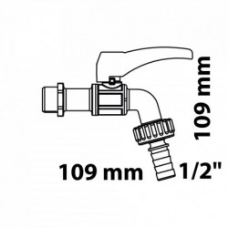 Kugel-Auslaufhahn 1/2\"AG x 3/4\"AG x 1/2\"T, erhöhte Frostresistenz"