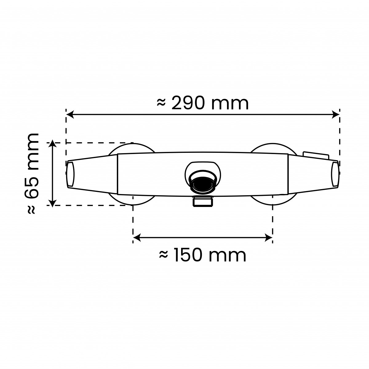 Wannenfüllthermostat T2, Schwarz matt