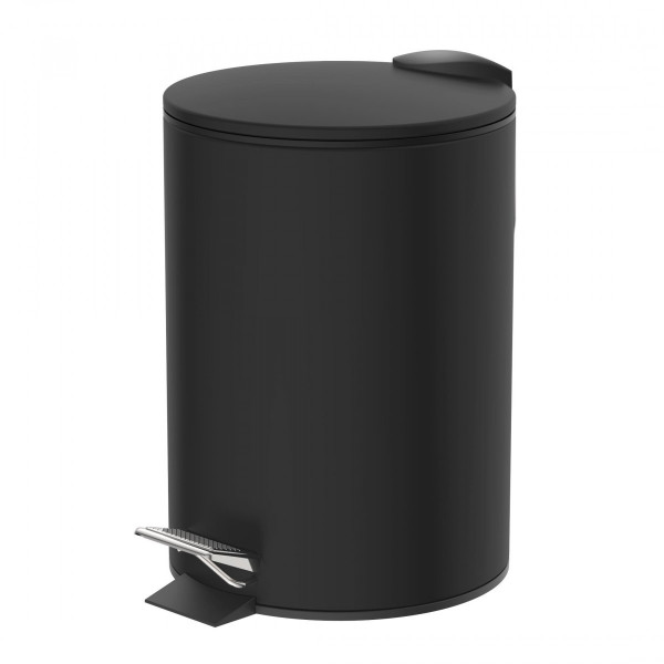 Kosmetik-Treteimer, Mülleimer 3 l, Edelstahl mit Absenkautomatik, Schwarz Kosmetik-Treteimer, Mülleimer 3 l, Edelstahl mit Absenkautomatik, Schwarz