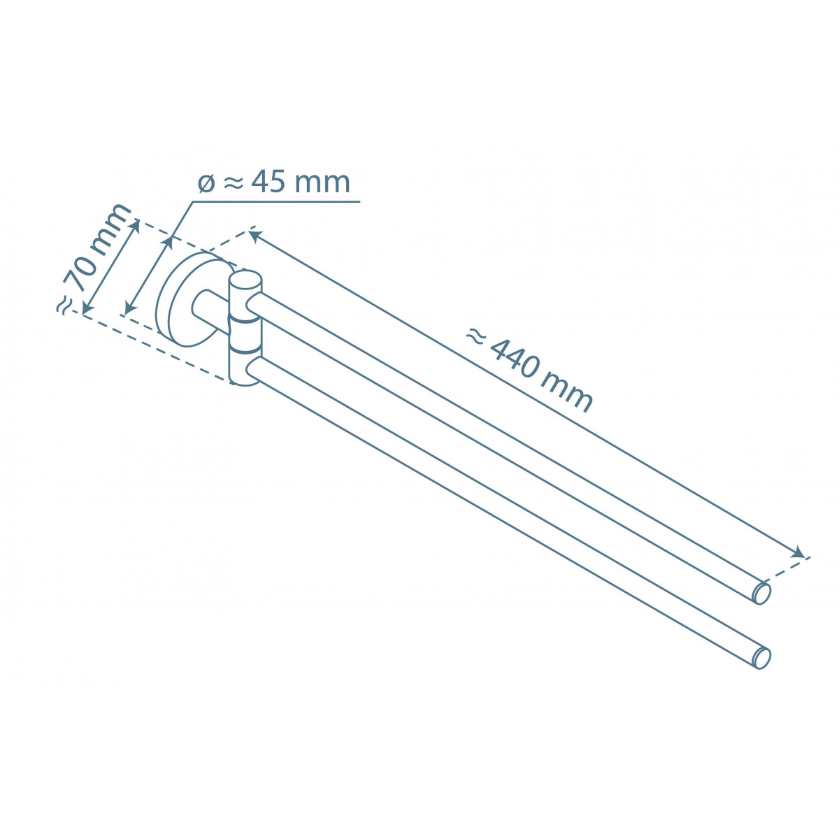 LONDON Handtuchhalter zweiarmig, Chrom