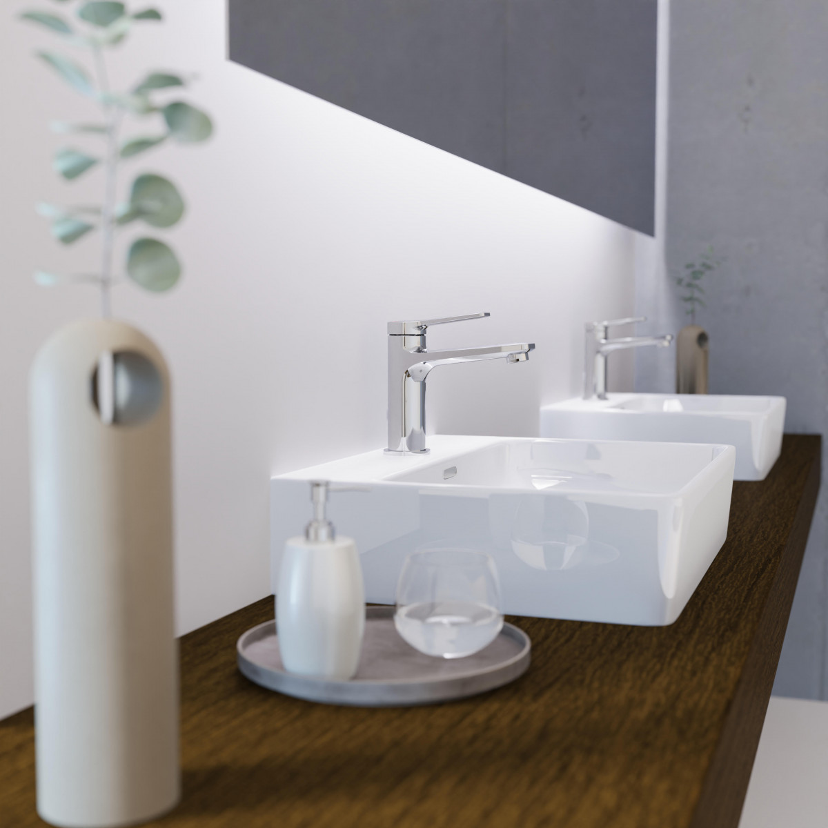WT 12 in Chrom, Waschtischarmatur mit schlankem Design
