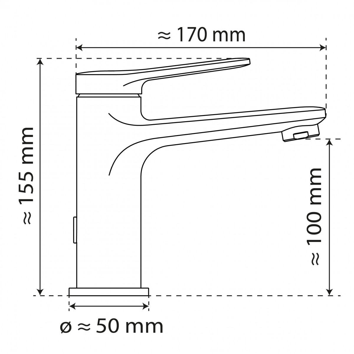 WT 12 in Schwarz, Waschtischarmatur mit schlankem Design