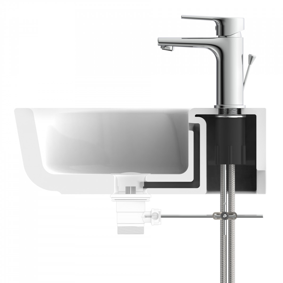 WT 13 in Chrom, Waschtischarmatur mit klassischem Design