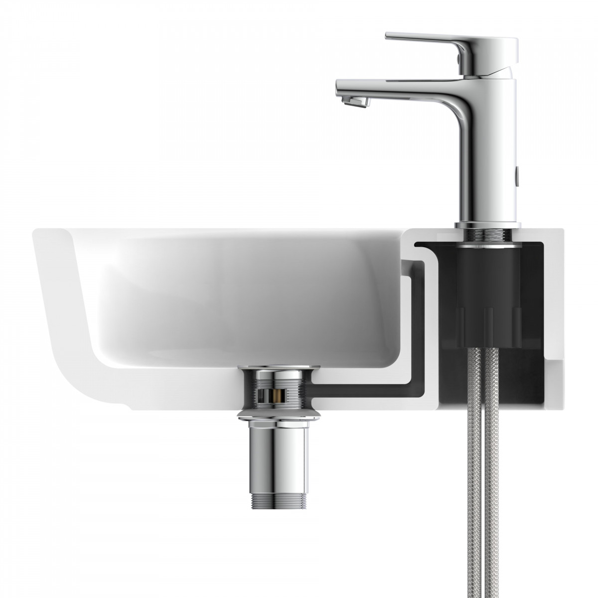 WT 13 in Chrom, Waschtischarmatur mit klassischem Design