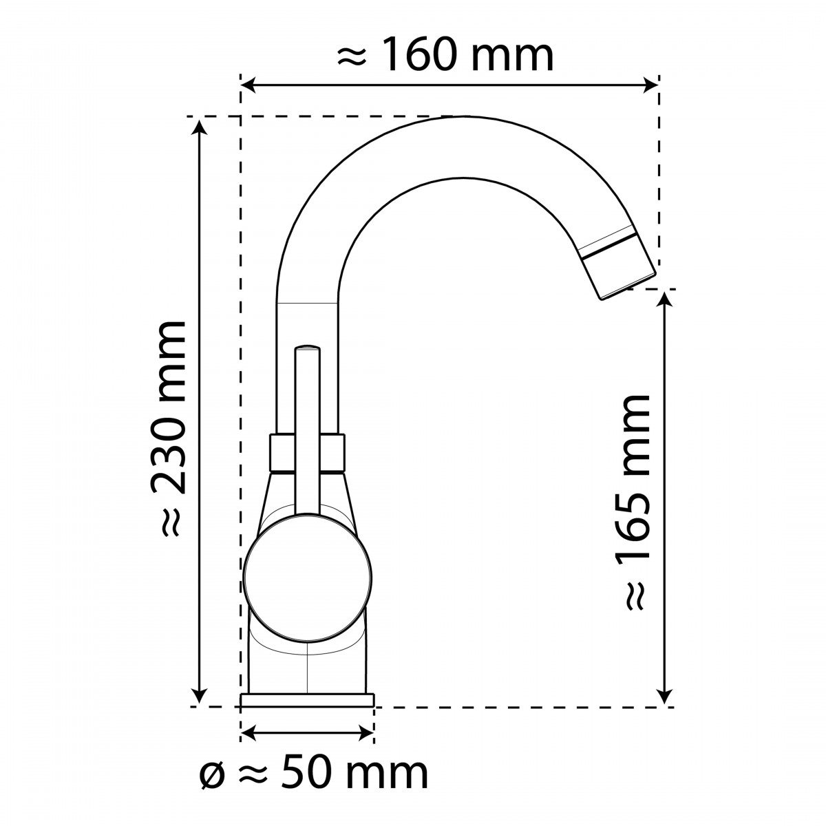 Waschtischarmatur FUTURA, Schwarz matt