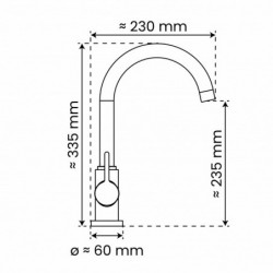 Küchenarmatur K3, Schwarz matt, Niederdruck