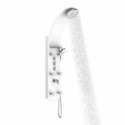 Duschpaneel KARIBIK, Wellnessdusche inkl. 6 Massagedüsen, Duscharmatur, Sicherheitsglas, Weiß