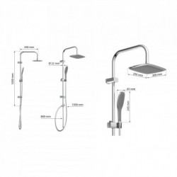 Duschset EASY FRESH, Regendusche, große Kopfbrause, Nutzung vorhandener Bohrlöcher, Chrom
