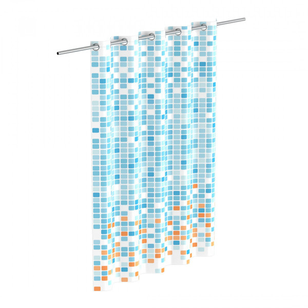 Duschvorhang, Mosaik blau/orange Duschvorhang, Mosaik blau/orange