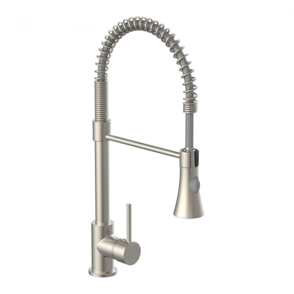 Spiralfeder Spültischarmatur LEON, mit herausziehbarer Geschirrbrause, Nickel Spiralfeder Spültischarmatur LEON, mit herausziehbarer Geschirrbrause, Nickel