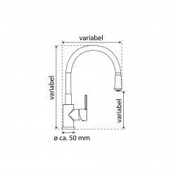 Spültischarmatur FLEXO, Edelstahloptik/Schwarz