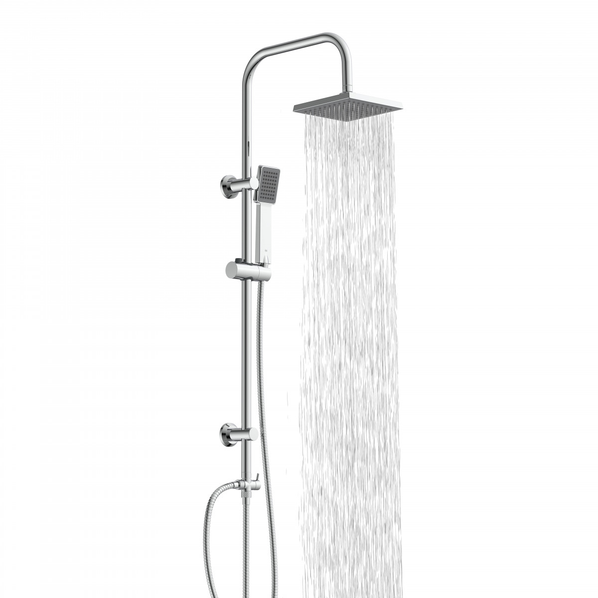 Überkopf-Brauseset EASY ENERGY, Regendusche, großer Duschkopf, Chrom