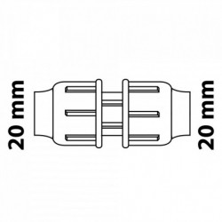 Verbindungsstück, 20 mm, Klemmfitting für HDPE