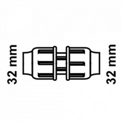 Verbindungsstück, 32 mm, Klemmfitting für HDPE