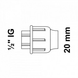 Übergangsstück, 20 mm auf 1/2\" IG, Klemmfitting für HDPE"