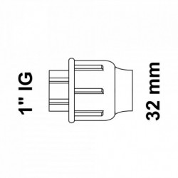 Übergangsstück, 32 mm auf 1\" IG, Klemmfitting für HDPE"