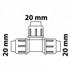T-Stück, 20 mm, Klemmfitting für HDPE
