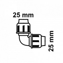 Fitting Winkel, 25 mm, Klemmfitting für HDPE