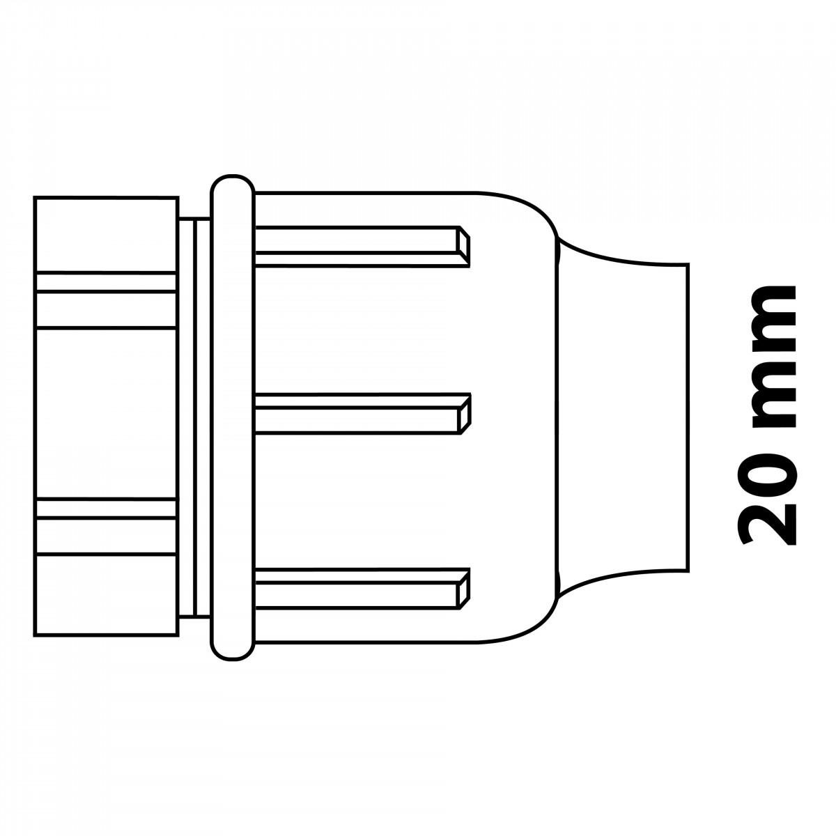 Fitting Endstück, 20 mm, Klemmfitting für HDPE