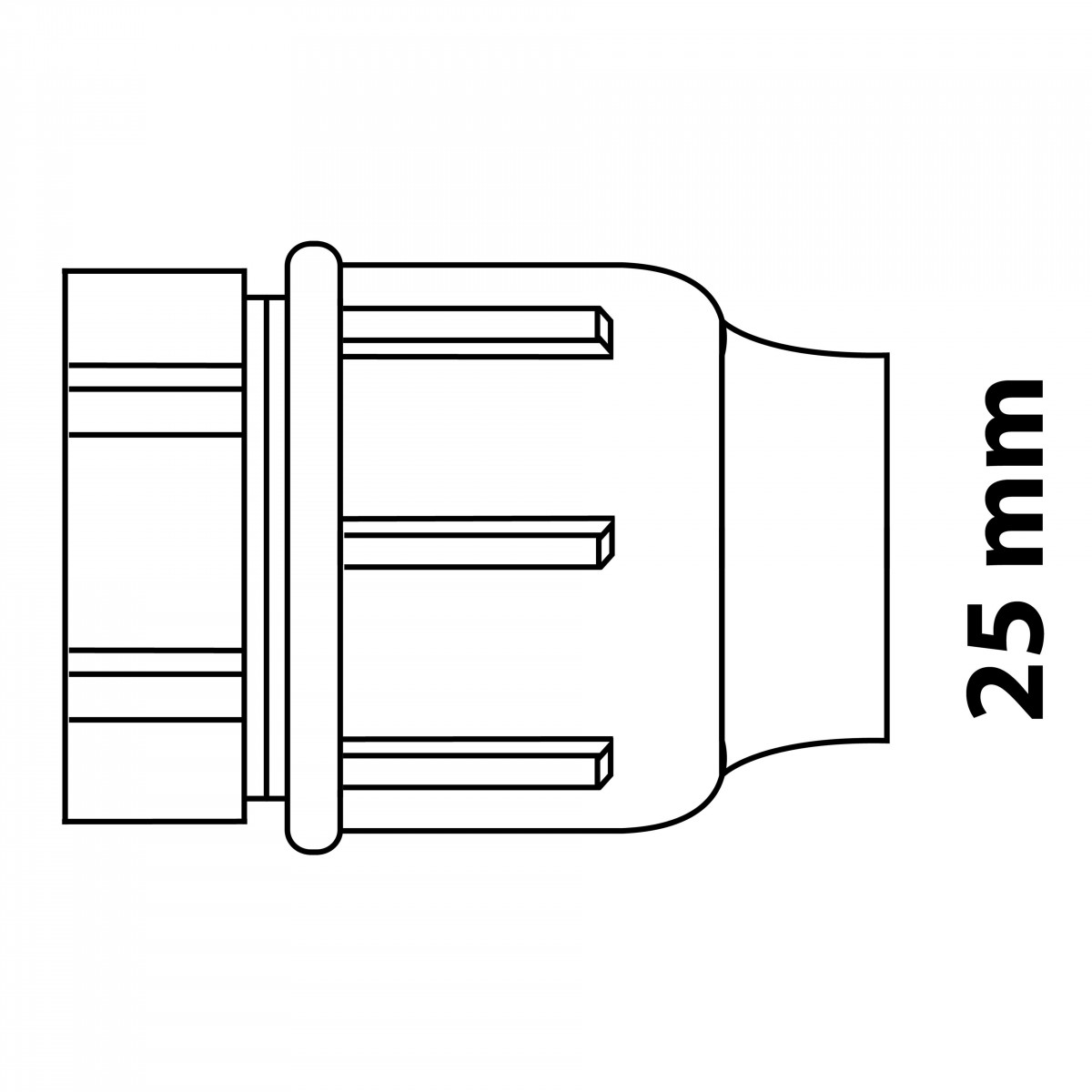 Fitting Endstück, 25 mm, Klemmfitting für HDPE