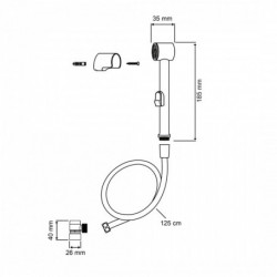 Waschbecken Handbrause, Bidet Handbrause, mit Wandhalterung und Brauseschlauch, Chrom