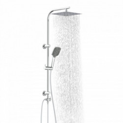 Überkopf-Brauseset EASY DELUXE, Regendusche, großer Duschkopf, Chrom