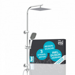 Überkopf-Brauseset EASY DELUXE, Regendusche, großer Duschkopf, Chrom