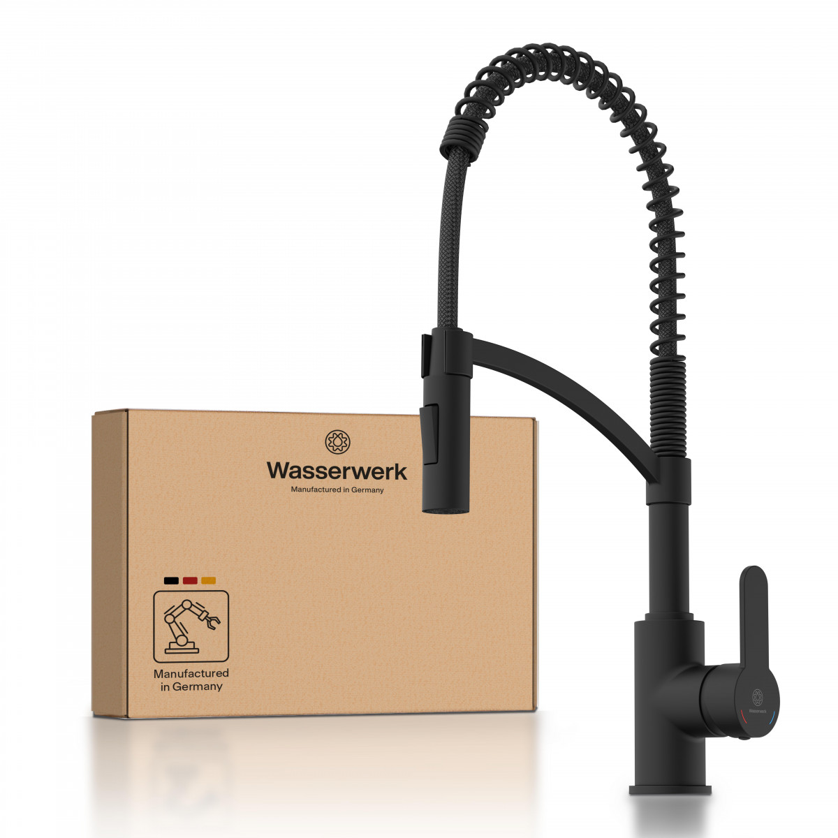 WK 3 in Schwarz, Küchenarmatur mit innovativem Spiralfeder-Design