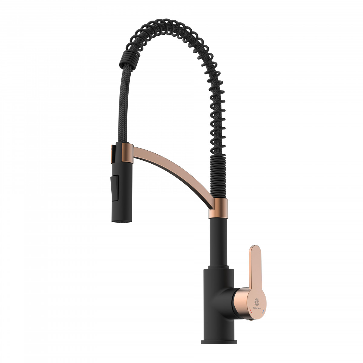 WK 3 in Schwarz/Roségold, Küchenarmatur mit innovativem Spiralfeder-Design