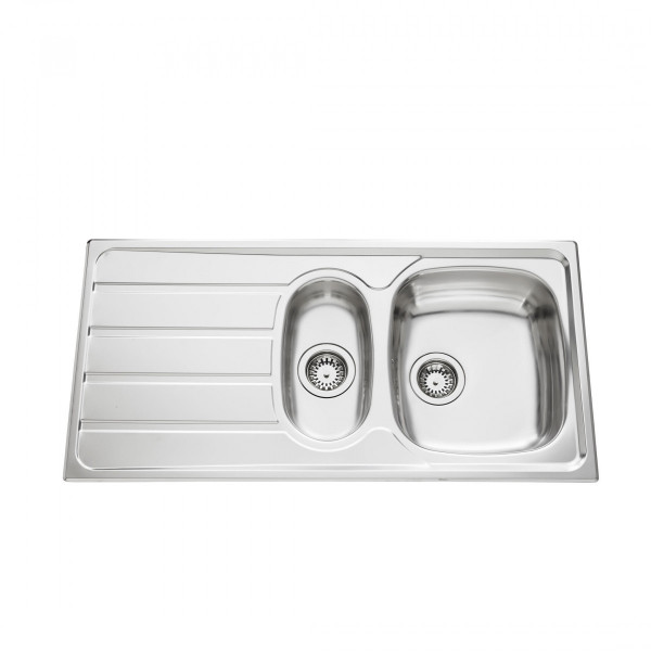 ES1 100 Extra, Edelstahlspüle mit Abtropffläche und 1,5 Becken, 100 x 50 cm ES1 100 Extra, Edelstahlspüle mit Abtropffläche und 1,5 Becken, 100 x 50 cm