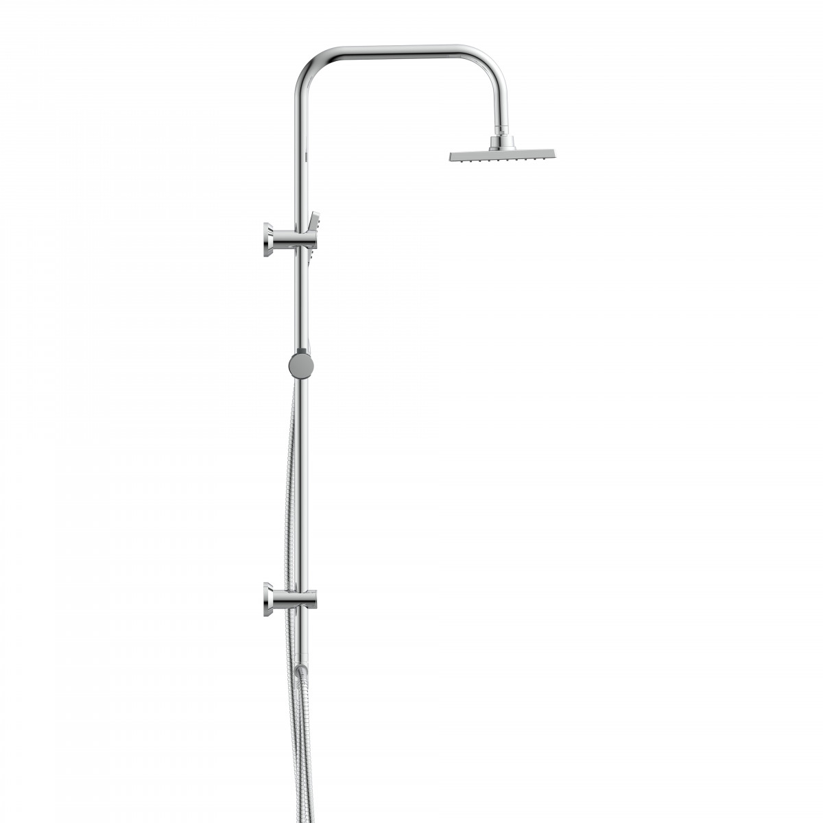 Überkopf-Brauseset EASY ENERGY, Regendusche, großer Duschkopf, Chrom