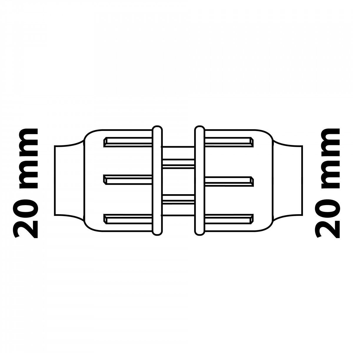 Verbindungsstück, 20 mm, Klemmfitting für HDPE