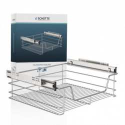 Teleskopschublade, Chrom, für 60 cm Schrank