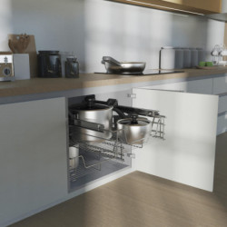 Teleskopschublade, Chrom, für 60 cm Schrank
