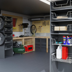 Teleskopschublade, Chrom, für 60 cm Schrank