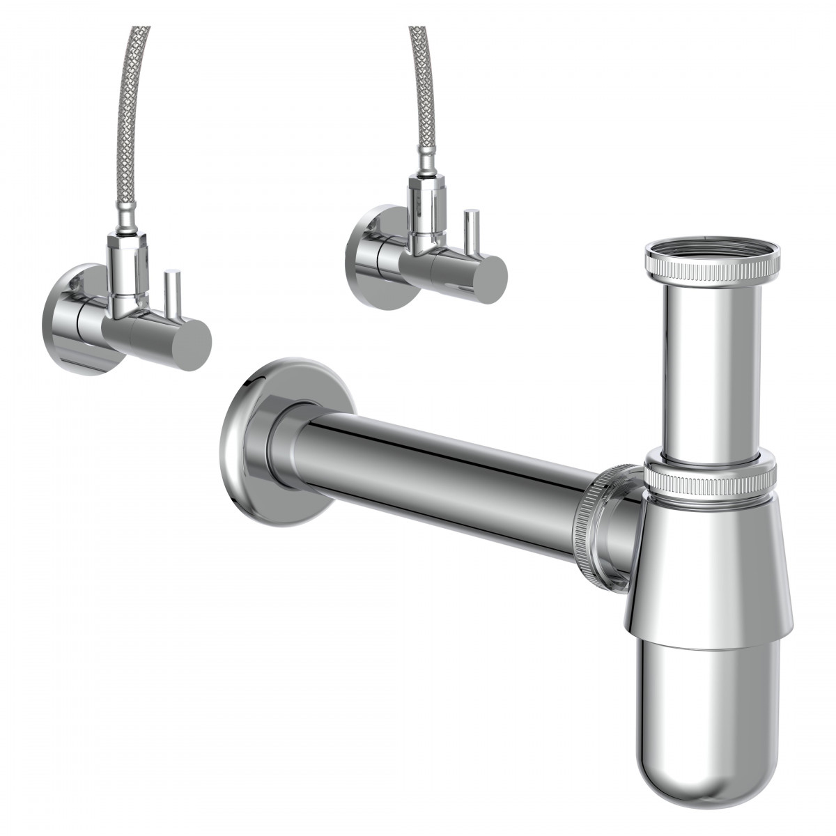 Flaschensiphon, Chrom, 1 1/4" x 32 mm, Siphons, wasseranschluss