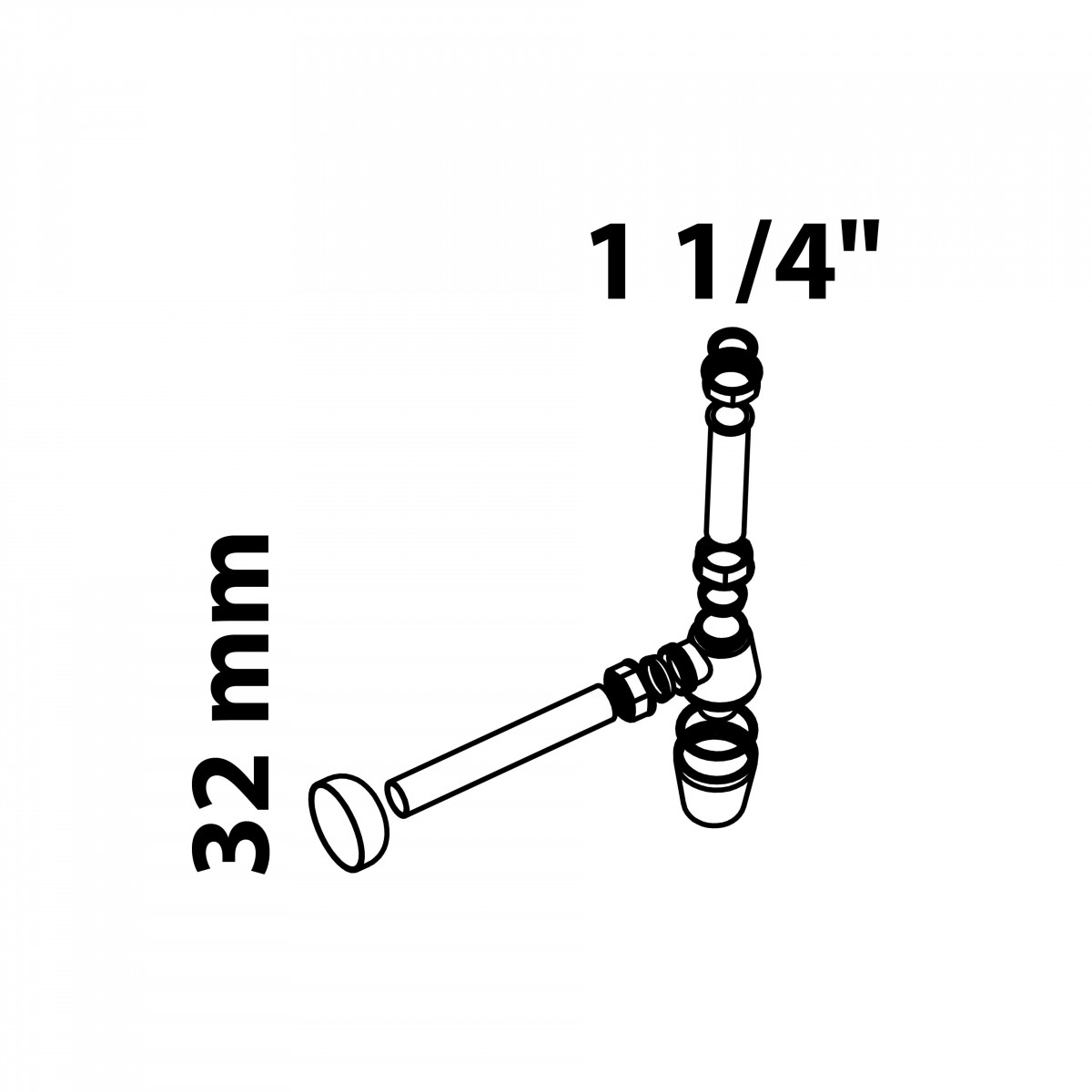ECO-SAVE KS Flaschensiphon, Grau, 1 1/4"x32 mm, Siphons, wasseranschluss