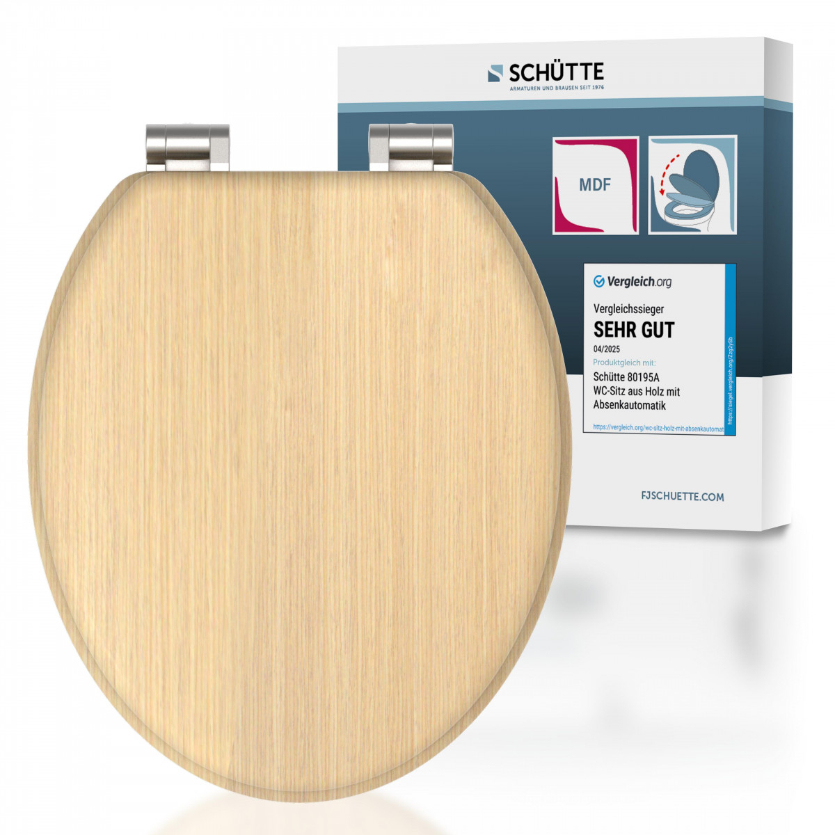 MDF WC-Sitz NATURAL WOOD, mit Absenkautomatik