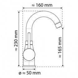 Waschtischarmatur FUTURA, Schwarz matt