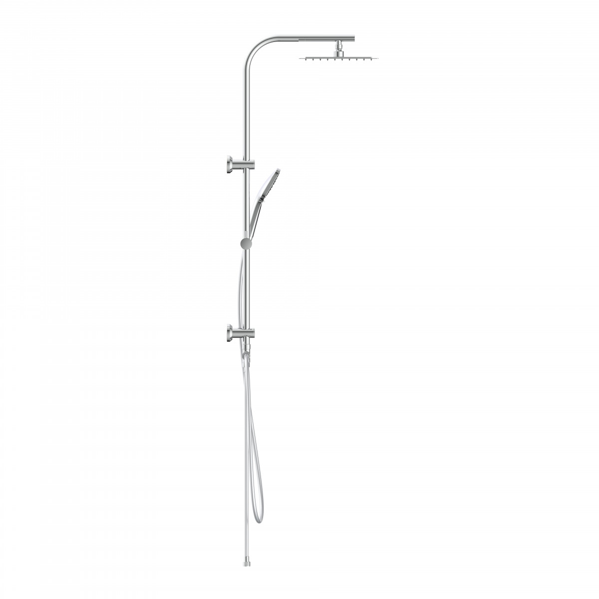 Überkopf-Brauseset EASY DELUXE, Regendusche, großer Duschkopf, Chrom
