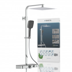 OCEAN Überkopf-Brauseset, mit Thermostatarmatur, Chrom/Anthrazit, mit Ablage