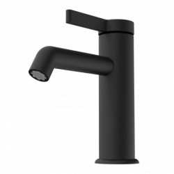 WT 11 in Schwarz, Waschtischarmatur mit minimalistischem Design